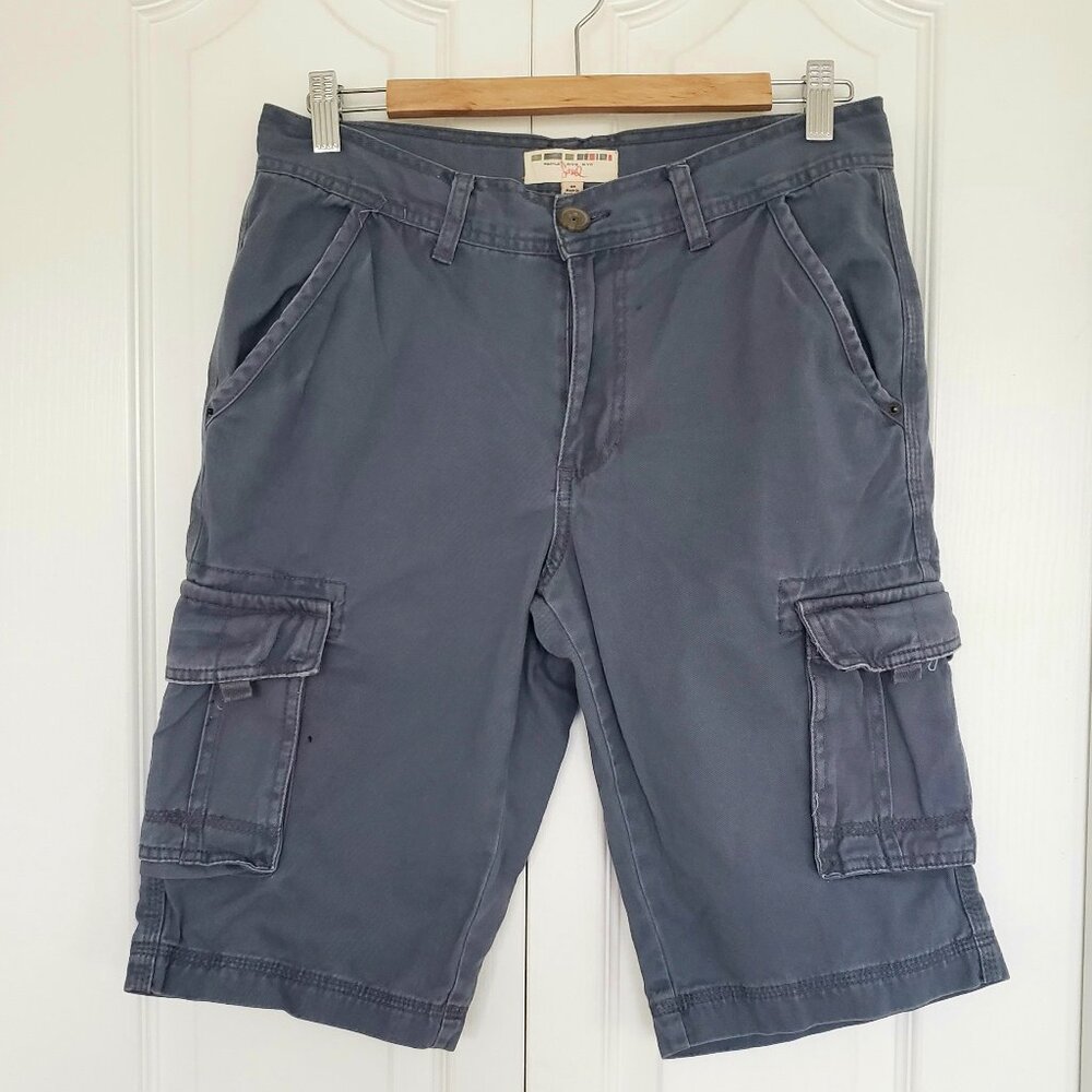 90's Y2K Triple Five Soul NYC Men's 100% Cotton Cargo Shorts Grey/Blue